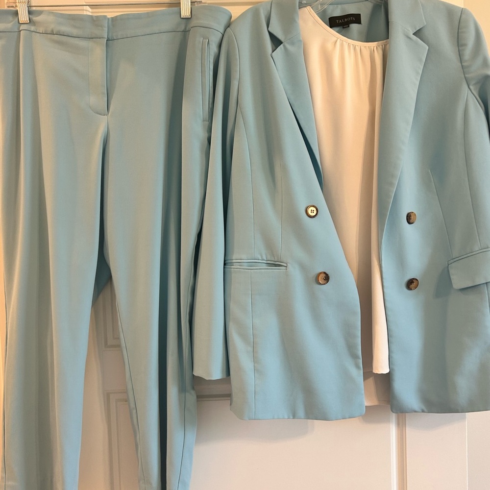 Talbots Light Blue Spring Suit 14P